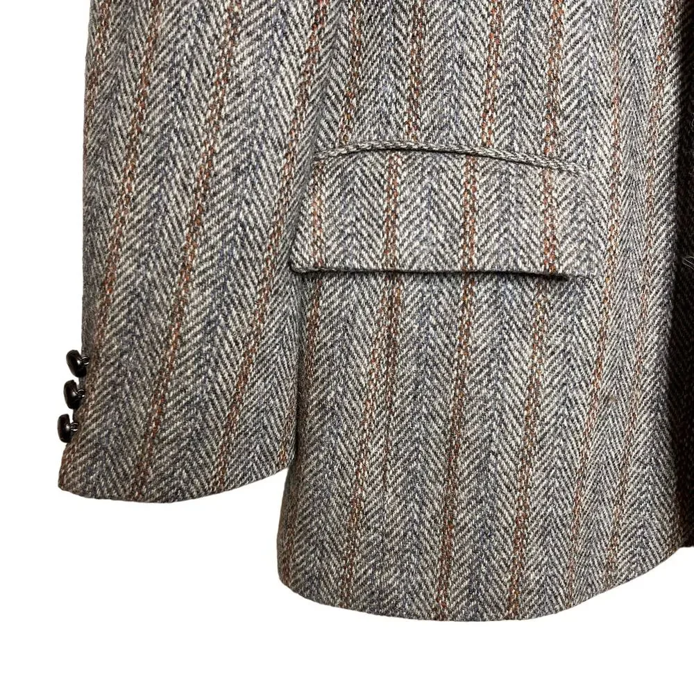 Vintage Harris Tweed Sport Coat Jacket Size 42R Wool 2 Button Blazer Classic